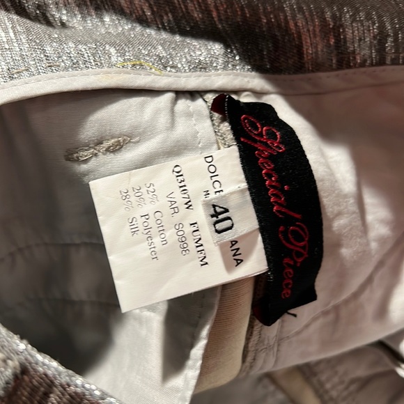 DOLCE & GABBANA METALLIC TROUSER PANT W/PIN STRIPE - EU size 40 - Picture 4 of 16